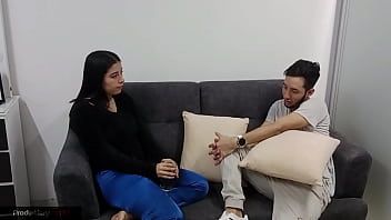 A very young guy sees a milf girl walking alone in public and proposes to her